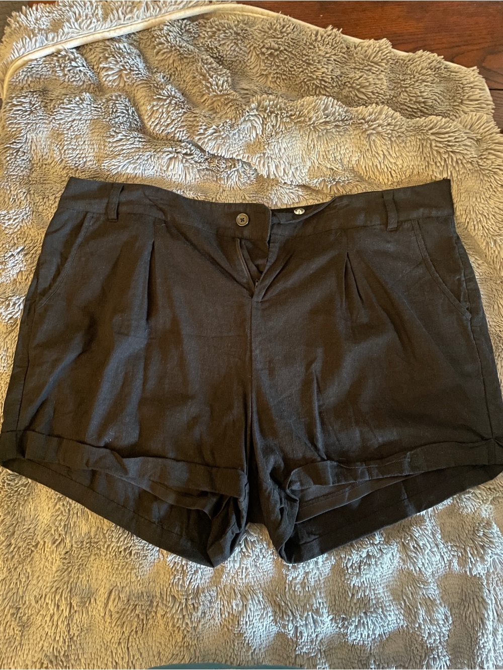 Black Torrid Linen-Blend Shorts (18)
